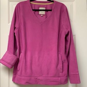 Merona pink fleece pullover with front pockets